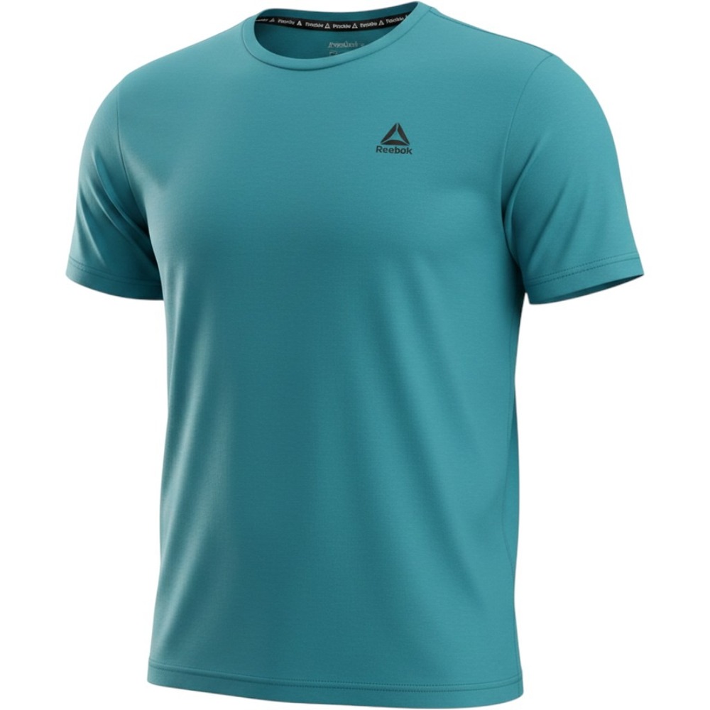 Reebok T-Shirt Mens 2XL Blue Excellent Short Sleeve Delta Logo Activewear Tee